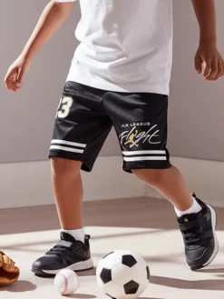 Urchin Bermuda sportivi da ragazzo - nero