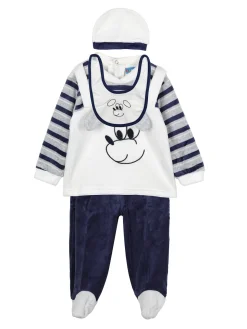 Urchin Completo lungo da neonato in ciniglia con accessori - grigio