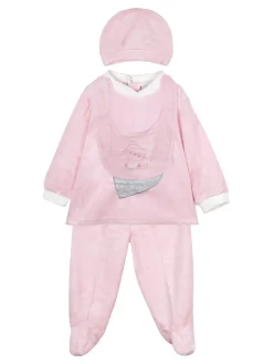 Urchin Completo lungo da neonata in ciniglia con accessori - rosa