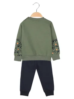 Urchin Completo 2 pezzi da neonato con felpa e pantaloni tuta - verde