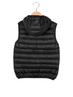 Urchin Gilet imbottito da bambino con cappuccio e zip - nero