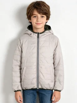 Urchin Giubbotto da bambino doubleface con cappuccio - militare
