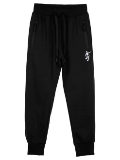 Urchin Pantaloni tuta da bambino con coulisse e polsini - nero