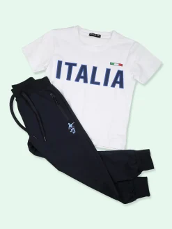 Urchin Pantaloni tuta da bambino con coulisse e polsini - blu scuro