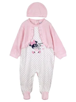Urchin Tutina da neonata in ciniglia con accessori coordinati - rosa