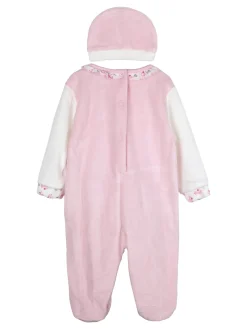 Urchin Tutina da neonata in ciniglia con accessori coordinati - rosa