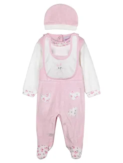 Urchin Tutina da neonata in ciniglia con accessori coordinati - rosa