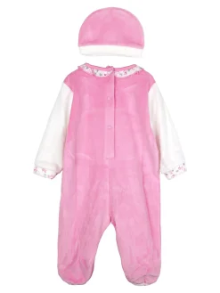 Urchin Tutina da neonata in ciniglia con accessori coordinati - fuxia