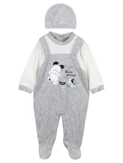 Urchin Tutina in ciniglia da neonato con accessori - grigio