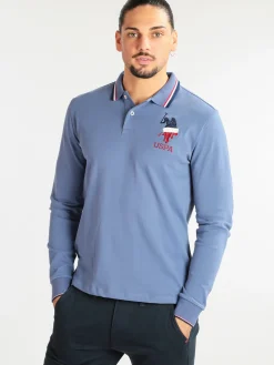 U.S. Polo Assn. Polo da uomo manica lunga in cotone