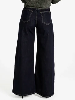 Vale Denim Jeans donna a gamba larga - nero
