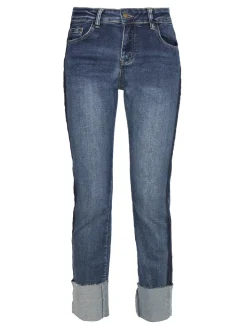 Vale Denim Jeans donna slim fit con maxi risvolto