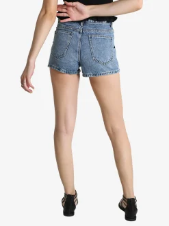 Vale Denim Shorts donna in jeans a vita alta