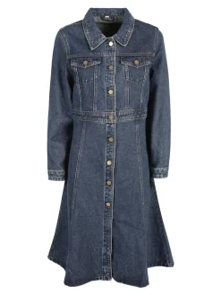 Vale Denim Vestito donna in denim a maniche lunghe