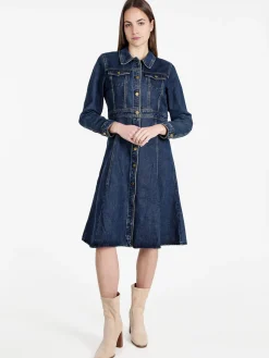 Vale Denim Vestito donna in denim a maniche lunghe