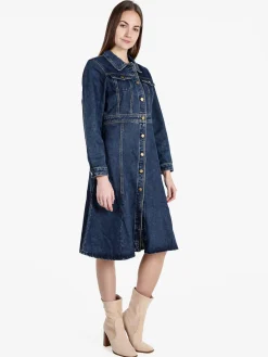 Vale Denim Vestito donna in denim a maniche lunghe
