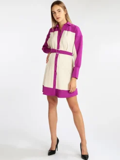 Vanita Abito donna bicolor con cintura