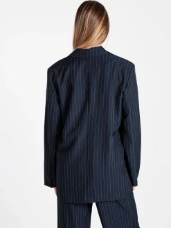 Vanita Blazer donna gessato con chiusura a doppio petto
