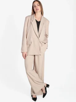 Vanita Blazer donna gessato con chiusura a doppio petto