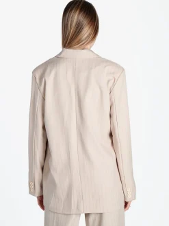 Vanita Blazer donna gessato con chiusura a doppio petto