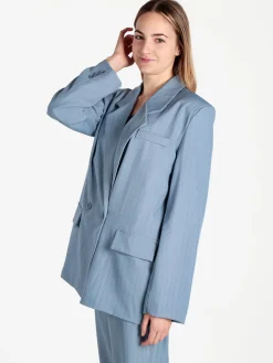 Vanita Blazer donna gessato con chiusura a doppio petto