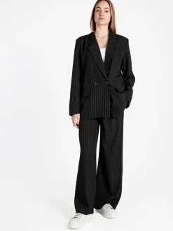 Vanita Blazer donna gessato con chiusura a doppio petto