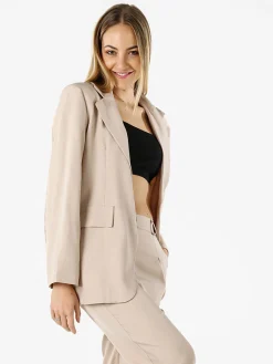 Vanita Blazer donna oversize con bottone - beige