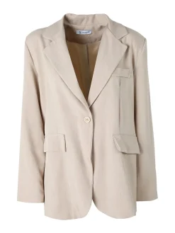 Vanita Blazer donna oversize con bottone - beige
