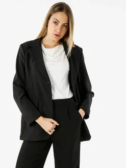 Vanita Blazer donna oversize con bottone - nero