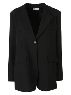 Vanita Blazer donna oversize con bottone - nero