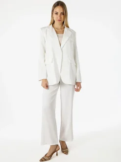Vanita Blazer donna oversize con bottone - bianco