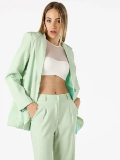 Vanita Blazer donna oversize con bottone - acqua marina