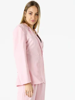 Vanita Blazer elegante da donna a doppiopetto con bottoni - rosa