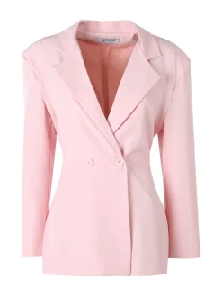 Vanita Blazer elegante da donna a doppiopetto con bottoni - rosa