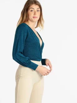 Vanita Body con scollo a portafoglio con lurex
