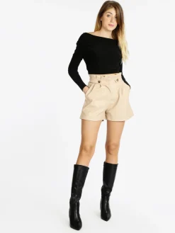 Vanita Shorts da donna in ecopelle