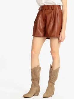 Vanita Shorts da donna in ecopelle