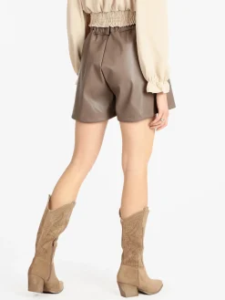 Vanita Shorts da donna in ecopelle