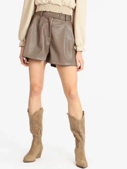 Vanita Shorts da donna in ecopelle