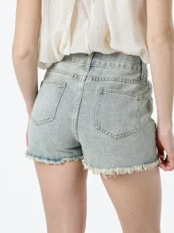 Vanita Shorts in jeans da donna con microborchie sfrangiati sul finale - jeans