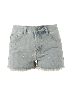 Vanita Shorts in jeans da donna con microborchie sfrangiati sul finale - jeans