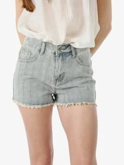 Vanita Shorts in jeans da donna con microborchie sfrangiati sul finale - jeans