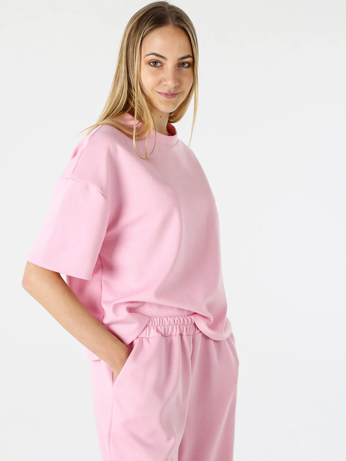 Vanita T-shirt donna oversize in felpa - giallo