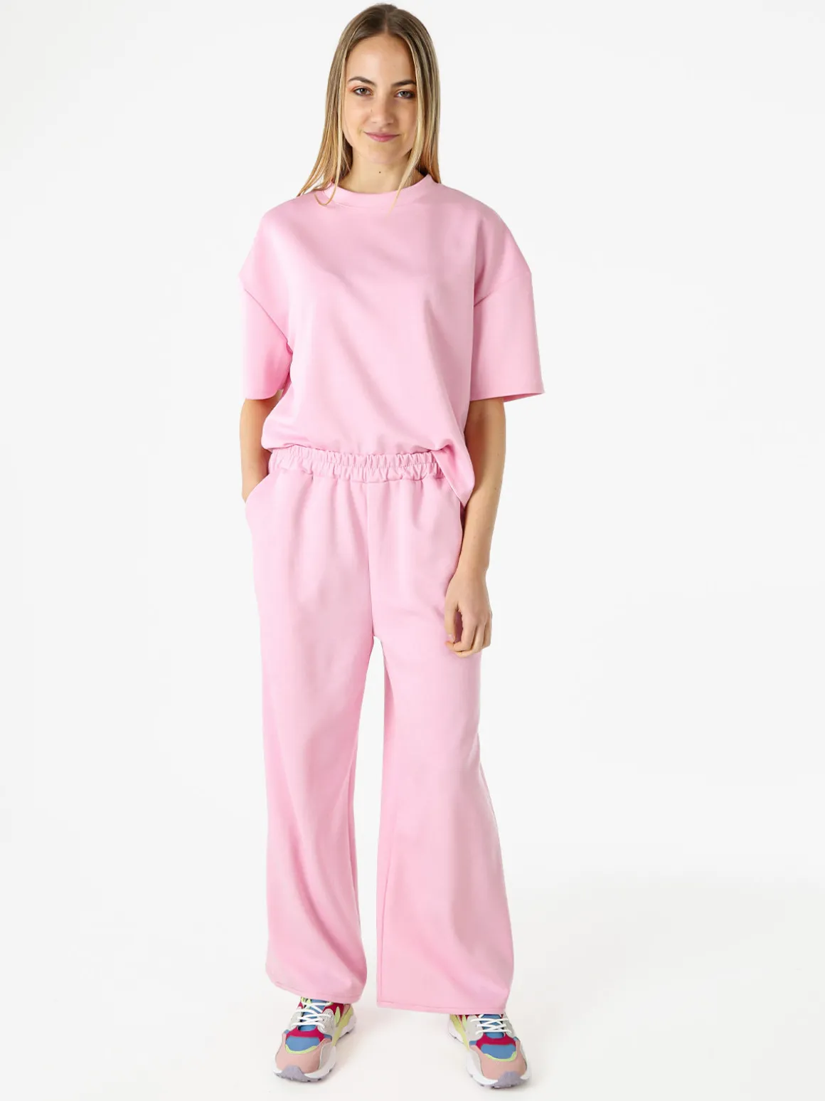 Vanita T-shirt donna oversize in felpa - giallo