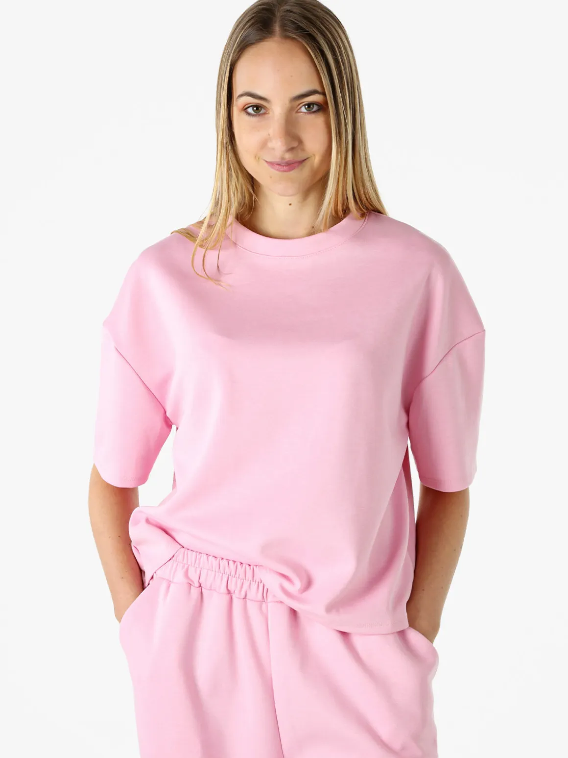 Vanita T-shirt donna oversize in felpa - giallo
