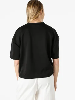 Vanita T-shirt donna oversize in felpa - nero