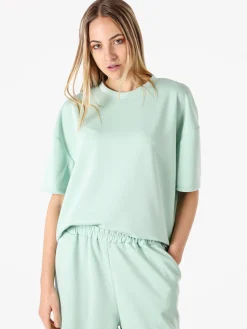 Vanita T-shirt donna oversize in felpa - acqua marina