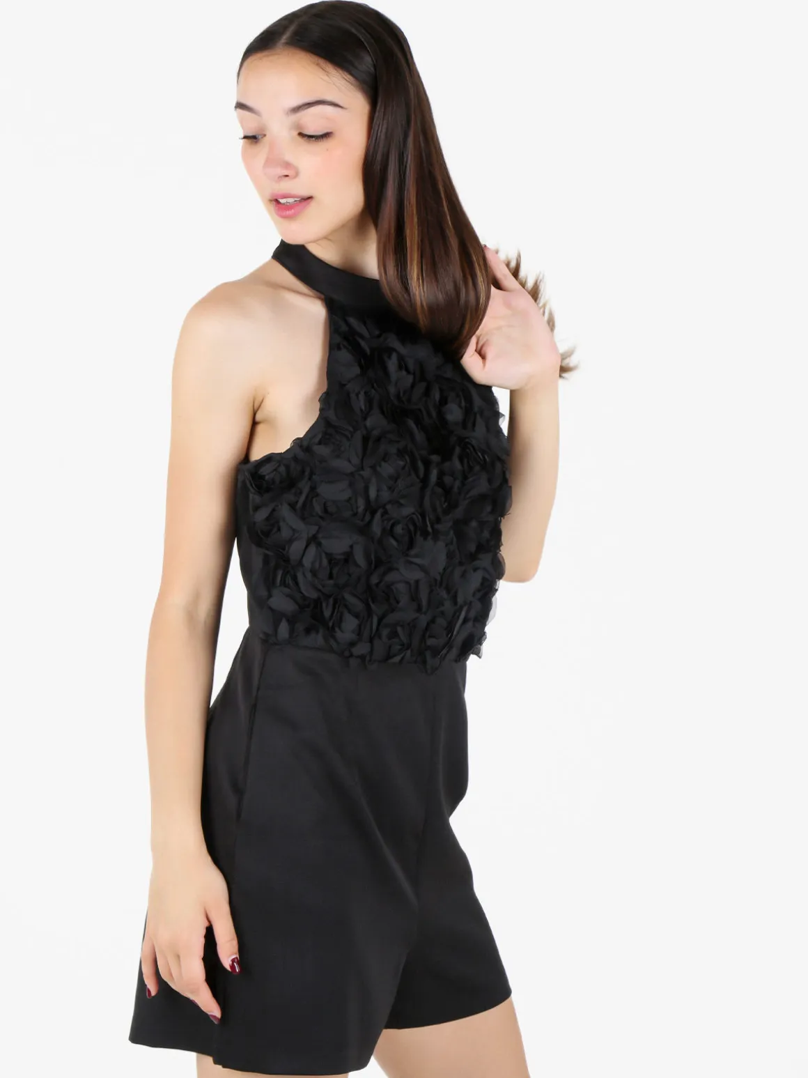 Vanita Tuta jumpsuite elegante da donna con allacciatura al collo
