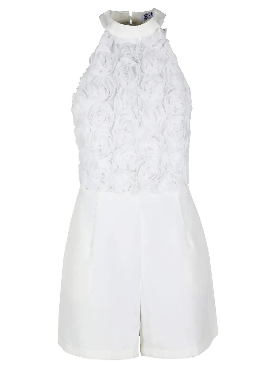 Vanita Tuta jumpsuite elegante da donna con allacciatura al collo