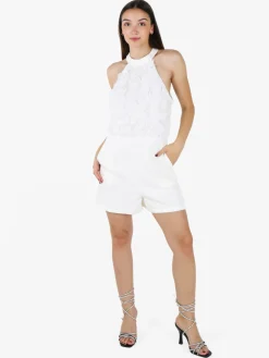 Vanita Tuta jumpsuite elegante da donna con allacciatura al collo